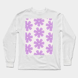 Diseño grafico floral en rosa y blanco Long Sleeve T-Shirt